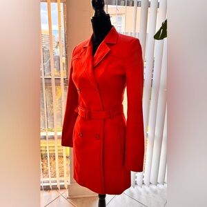 Chic Women's Coral Trench Coat